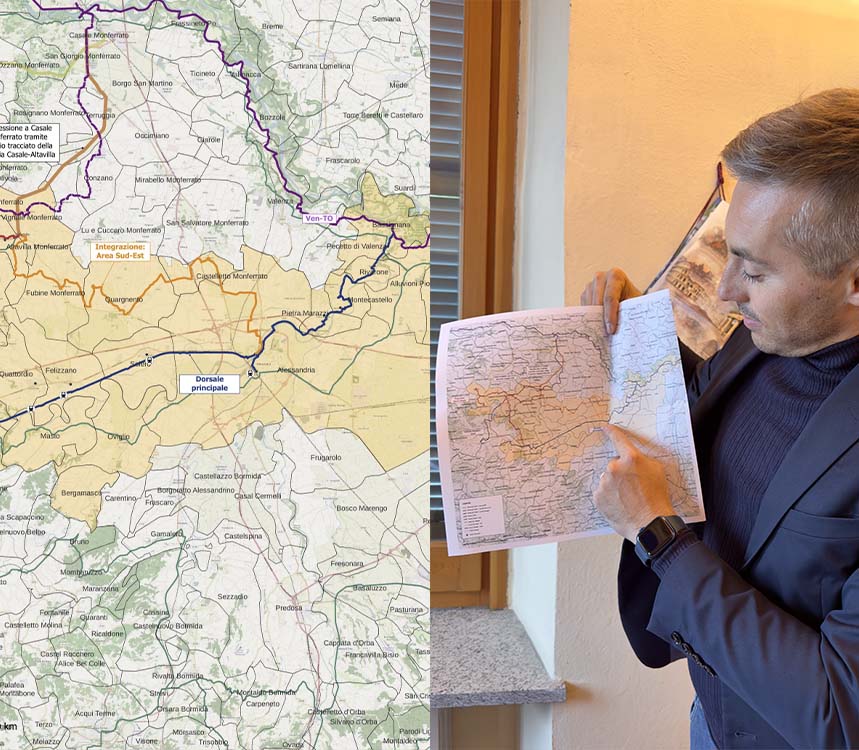 Ciclovia Alessandria-Asti: progettazione per 131 km. da Tanaro a Monferrato